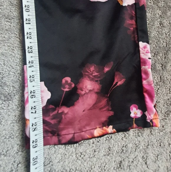 Sofia Vagaras Intimates Satin PJ Set 3pc Black Pink Purple Floral - Picture 10 of 12